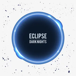 宇宙日食蓝色火焰光圈特效图片免抠