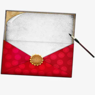 打开的信封免抠