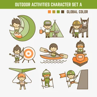 矢量户外运动素材免抠