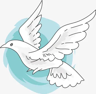 天空中飞舞的矢量白鸽免抠