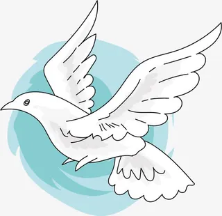 天空中飞舞的矢量白鸽免抠