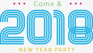 天蓝色线条艺术字免抠