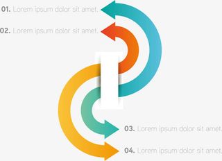 矢量手绘双曲线箭头PPT免抠