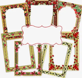 复古多层相框免抠