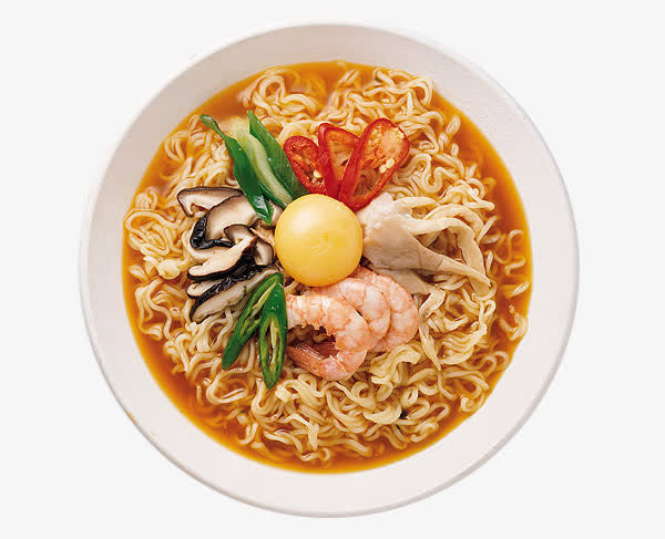 碗里的方便面料理免抠
