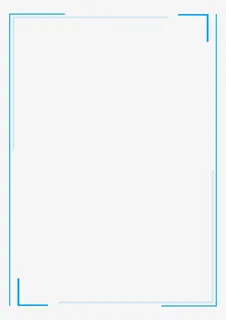 蓝色简约线条边框免抠