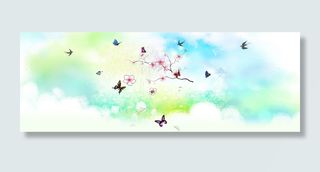 春天美丽景色淘宝海报背景高清