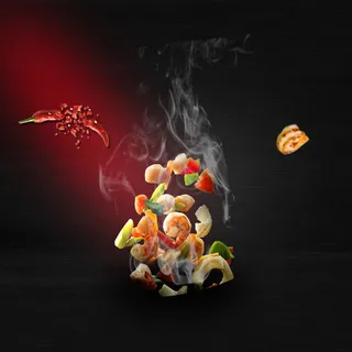 黑色厨具炒锅电磁炉PSD分层主图背景素材高清