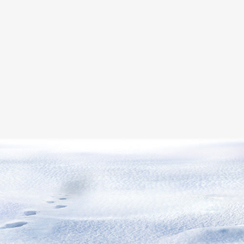 清新冬季白色雪地免抠