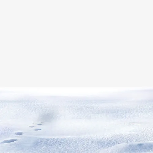 清新冬季白色雪地免抠