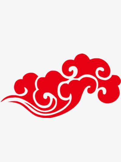 红色中国风祥云免抠