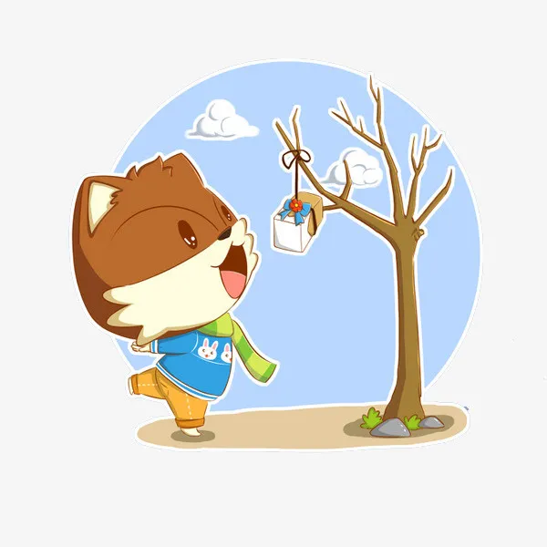 手绘卡通立冬卡通猫免抠