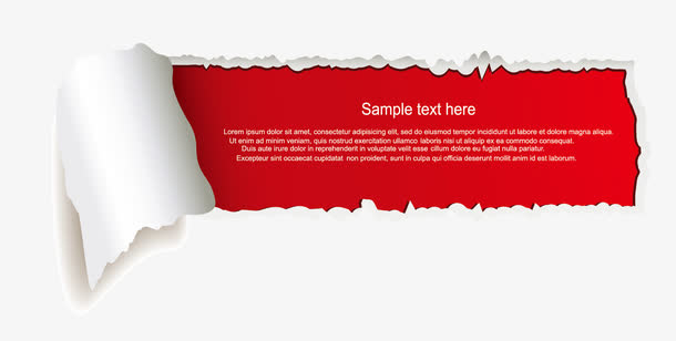 撕纸标签横幅免抠标签元素