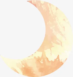 黄色水彩创意弯月免抠
