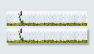 绿化护栏草地美景免抠