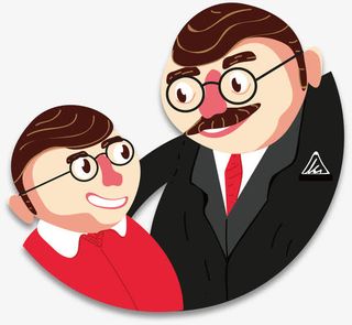 爸爸与儿子对话免抠