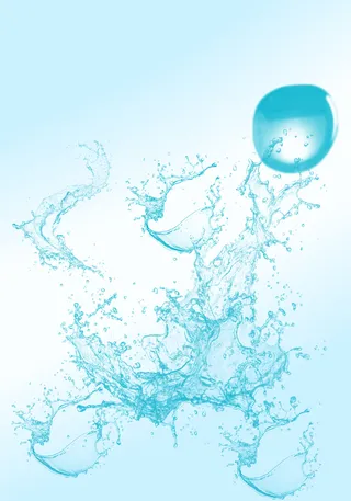 清澈蓝水滴沉落背景素材高清