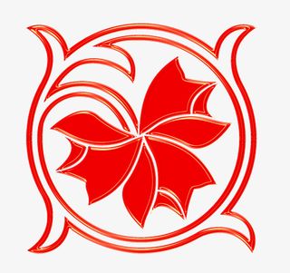 红色喜庆中国风花纹免抠