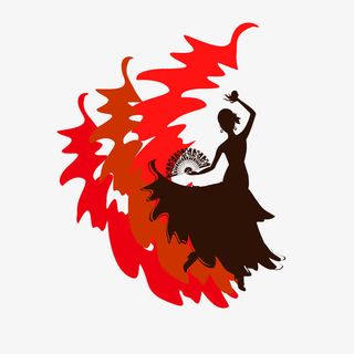 民族舞剪影矢量素材免抠