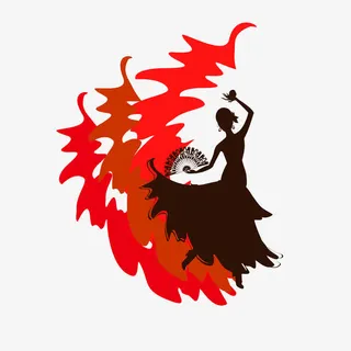 民族舞剪影矢量素材免抠