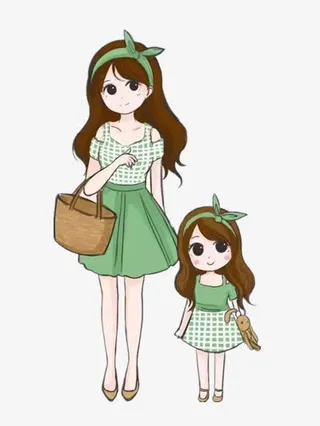 母女矢量图免抠