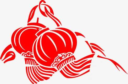 手绘红灯笼马年大吉免抠
