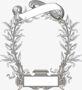 欧式复古花纹边框装饰元素免抠