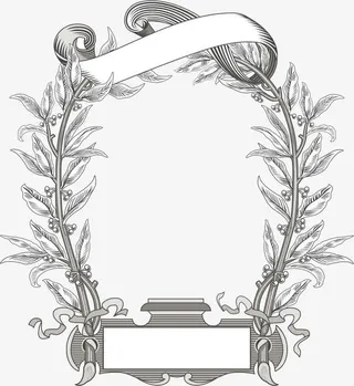 欧式复古花纹边框装饰元素免抠
