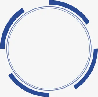 蓝色圆形边框装饰环形免抠