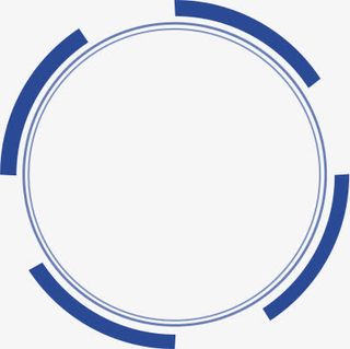 蓝色圆形边框装饰环形免抠