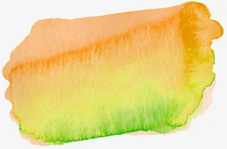 橘色水彩效果免抠