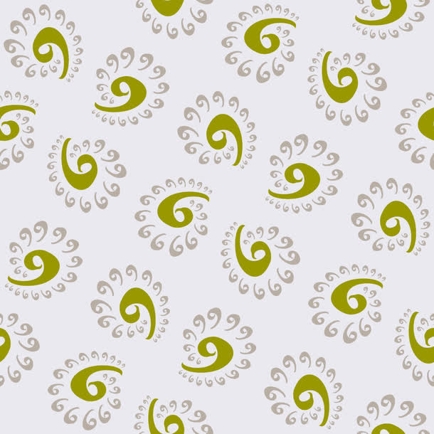 绿色详云印花免抠