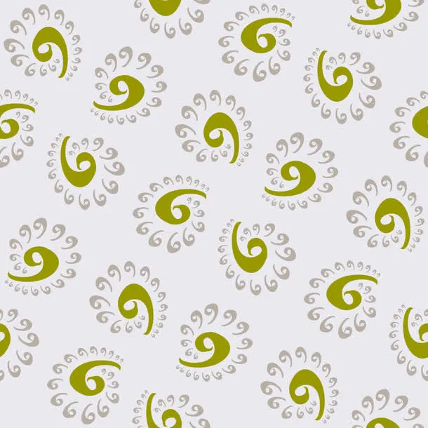 绿色详云印花免抠