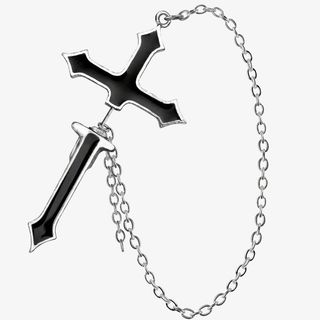 日韩版十字架耳钉免抠