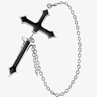 日韩版十字架耳钉免抠