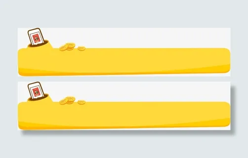 金币横幅装饰黄色免抠