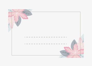 美丽清新花朵明信片免抠