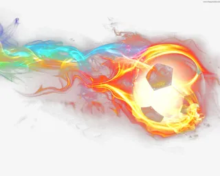 霓虹灯火足球球壁纸免抠