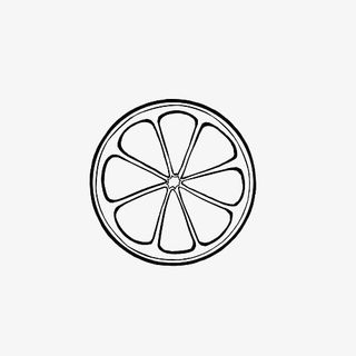 单个柠檬片柠檬简笔画免抠