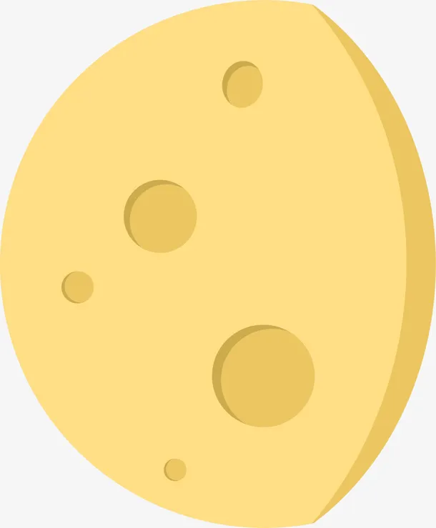 黄色卡通扁平月亮免抠