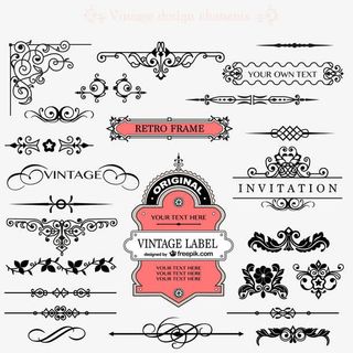 欧式古典线条花纹矢量素材免费下免抠