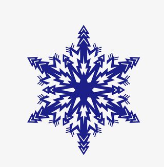 卡通手绘精美的雪花免抠