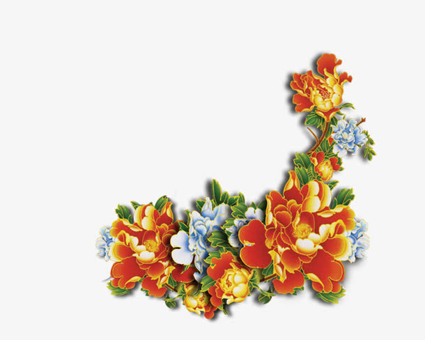 春节装饰牡丹花高清素材免抠