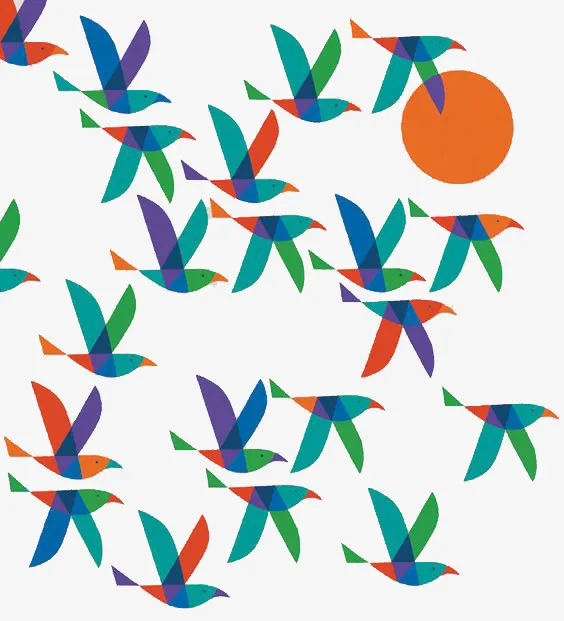 迁徙的小鸟免抠