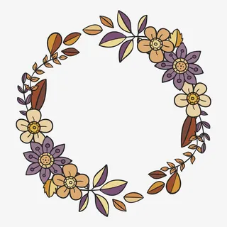 灰色植物开花植物圆环免抠