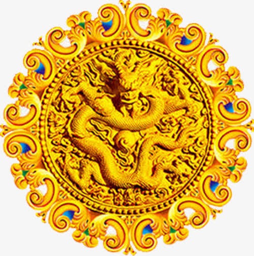 圆盘金属花纹免抠