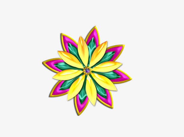 五彩流光绚丽花朵装饰免抠