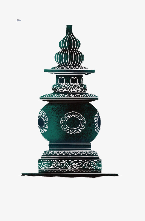 佛塔香炉宫灯免抠手绘/卡通手绘元素
