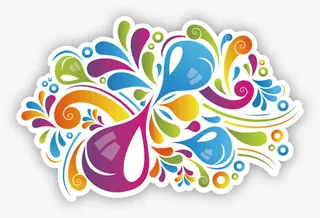 时尚喷溅装饰免抠