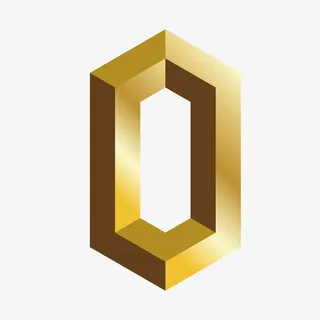 金色c4d立体效果艺术英文字母O免抠